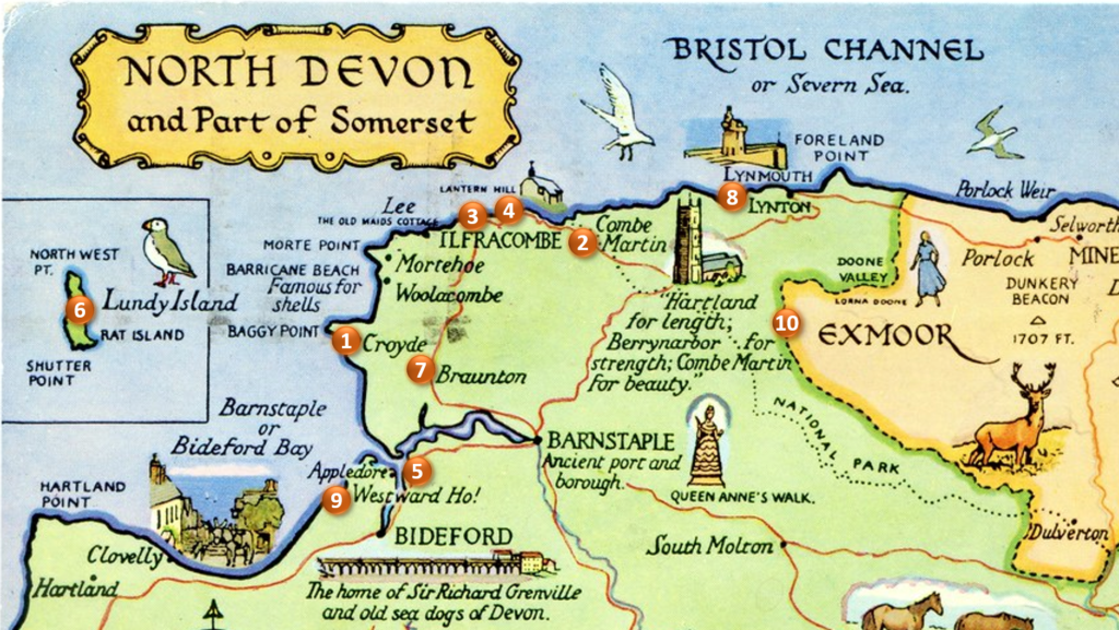 north devon tourist map